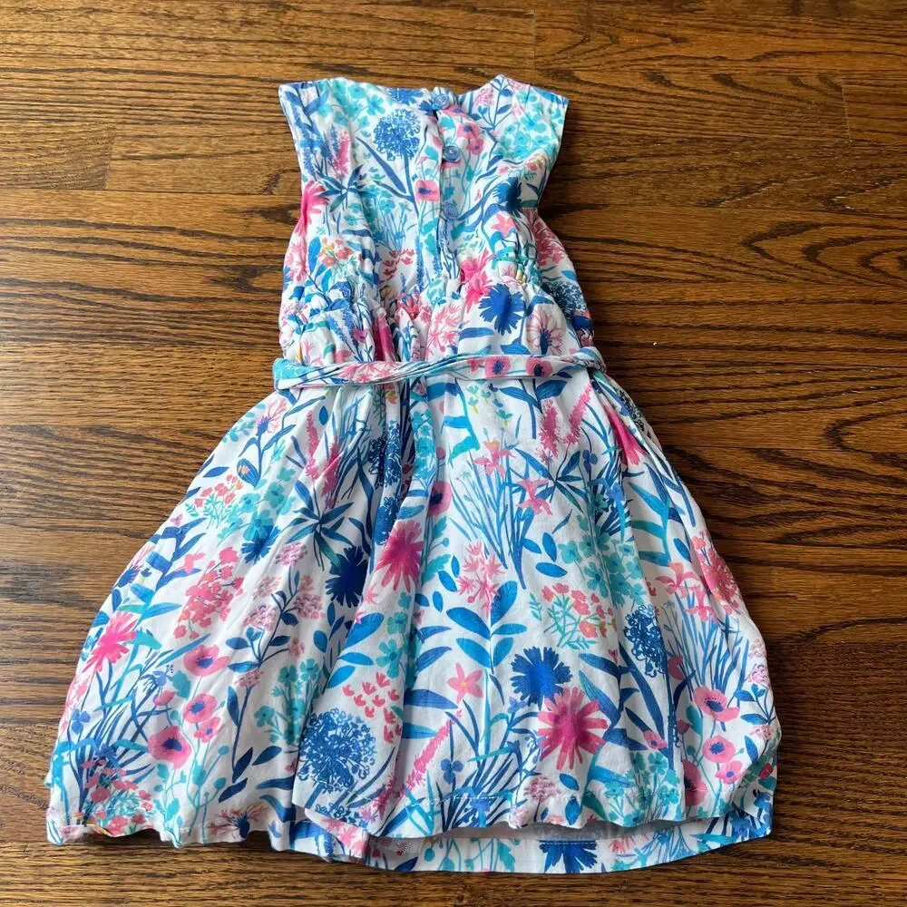 Hatley Girl's Floral Sleeveless Tulle Lined Spring Summer Dress - 3